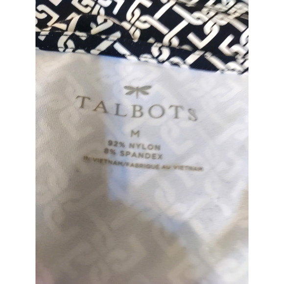 Talbot's Women's Dress Size Medium Black White Geometric Design V Neck... - Picture 6 of 7